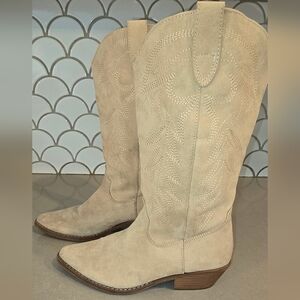 MADDEN GIRL WOMEN'S REDFORD EMBROIDERED COWBOY WESTERN COUNTR BOOTS TAN SIZE 7.5